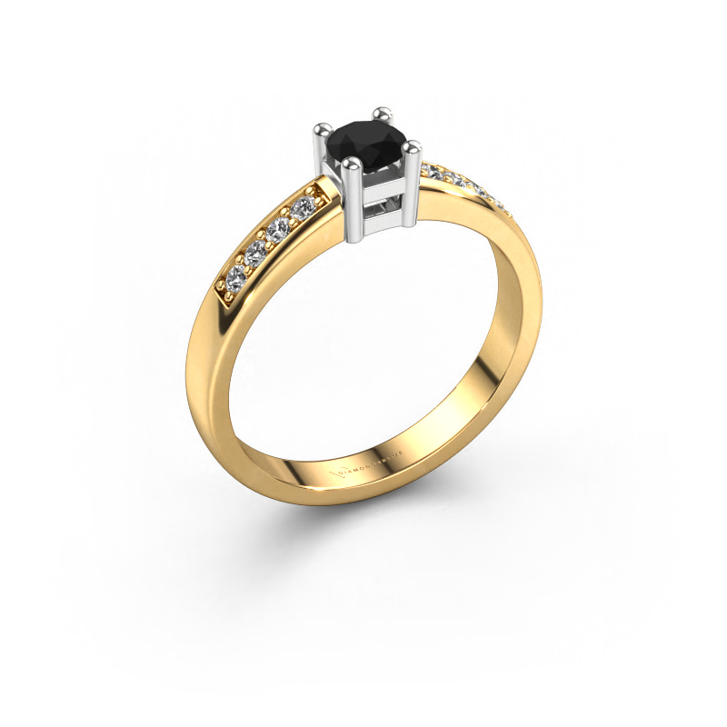 Image of Engagement ring Eline 2 585 gold Black diamond 0.36 crt