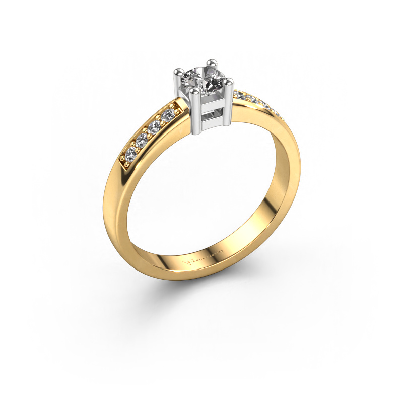 Image of Engagement ring Eline 2 585 gold Custom diamond 3.7 mm