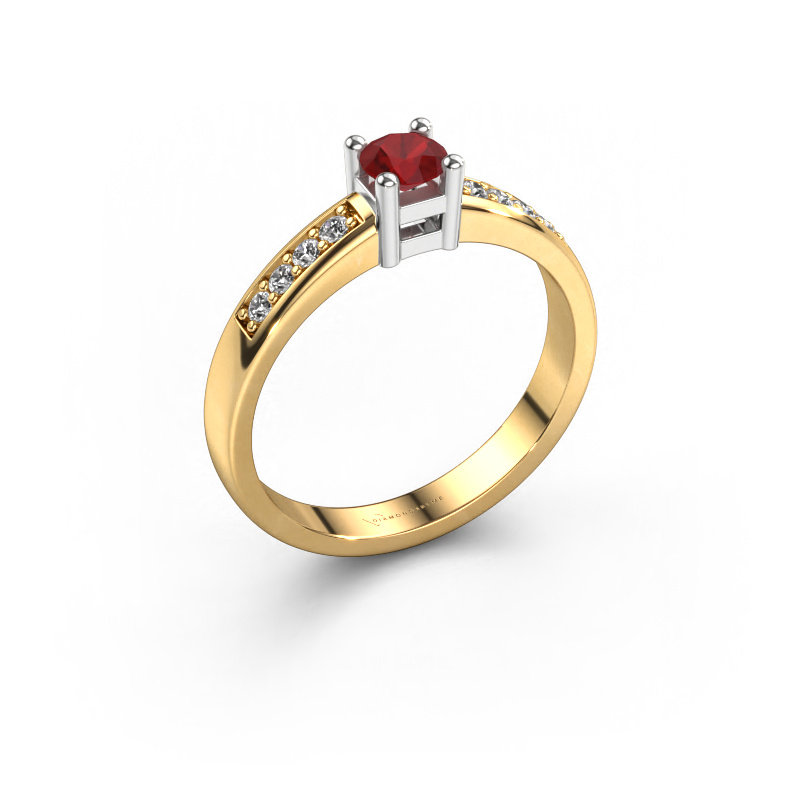 Image of Engagement ring Eline 2 585 gold Ruby 3.7 mm