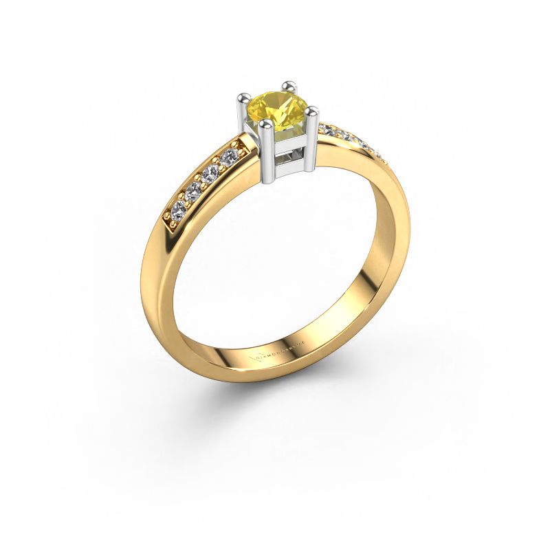 Image of Engagement ring Eline 2 585 gold Yellow sapphire 3.7 mm