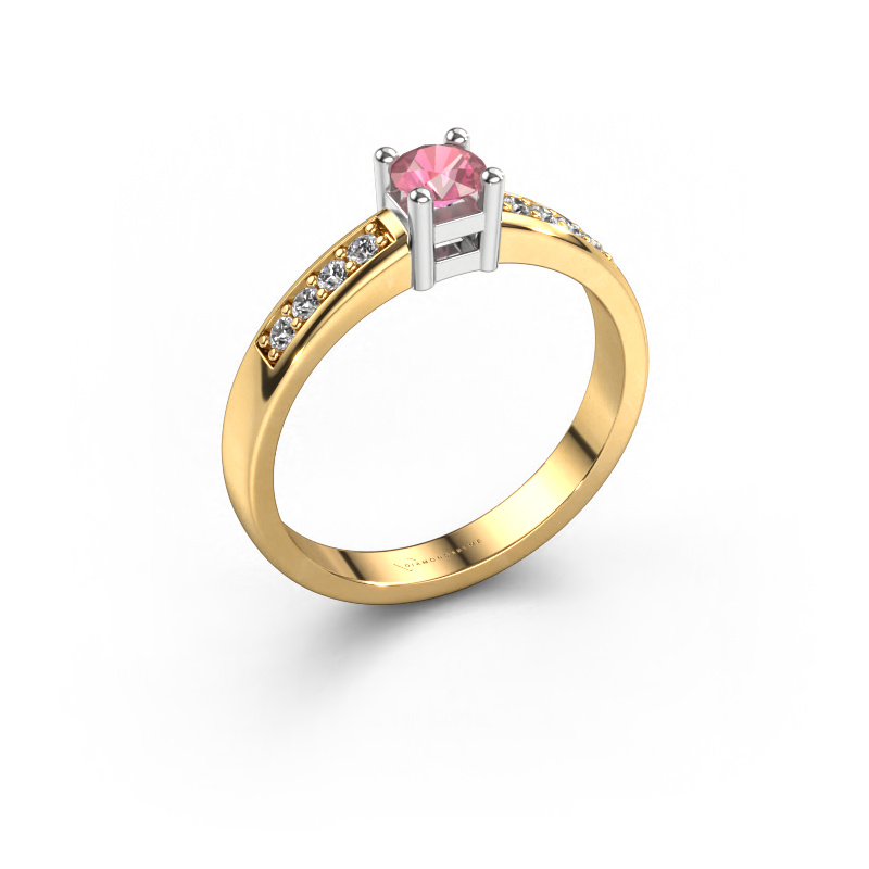 Bild von Verlobungsring Eline 2 585 Gold Turmalin rosa 3.7 mm