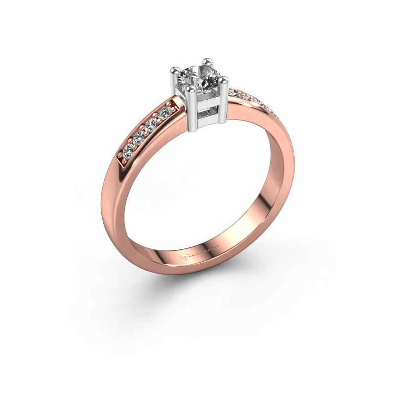 Image of Engagement ring Eline 2 585 rose gold Diamond 0.42 crt