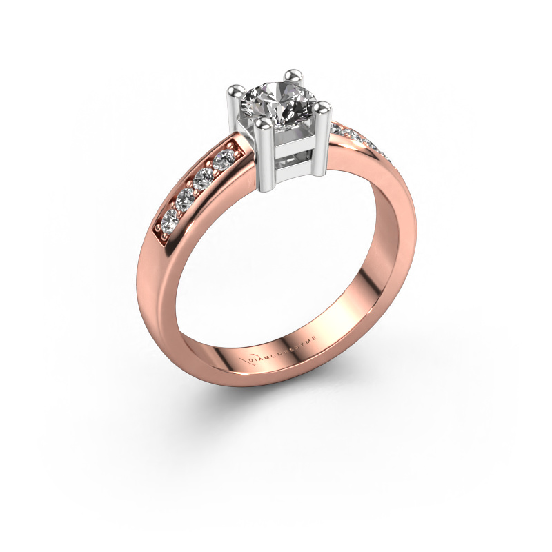 Image of Engagement ring Eline 2 585 rose gold Diamond 0.56 crt
