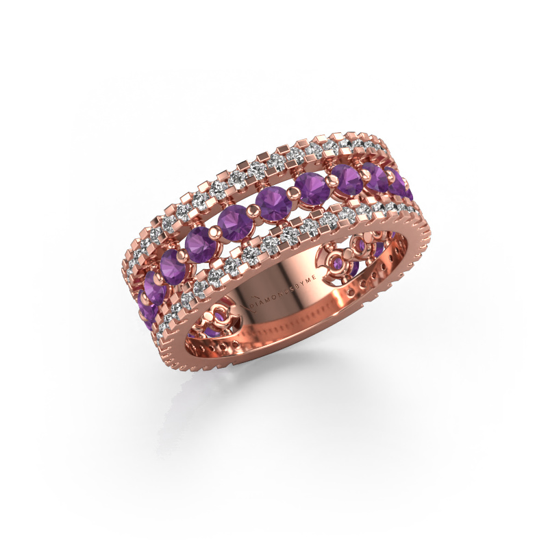 Image of Ring Elizbeth 2 585 rose gold Amethyst 2.4 mm