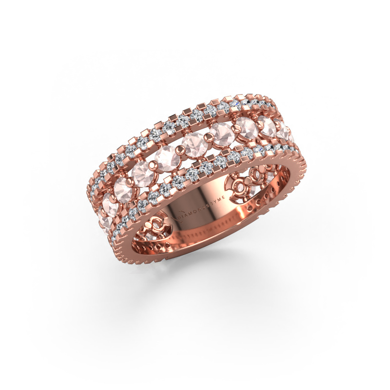 Image of Ring Elizbeth 2 585 rose gold Morganite champagne 2.4 mm