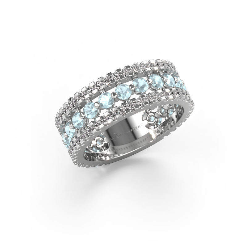 Image of Ring Elizbeth 2 585 white gold Aquamarine 2.4 mm