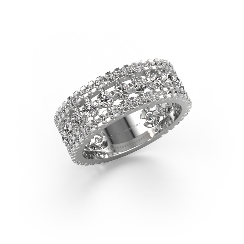 Image de Bague Elizbeth 2 585 or blanc Zircone 2.4 mm