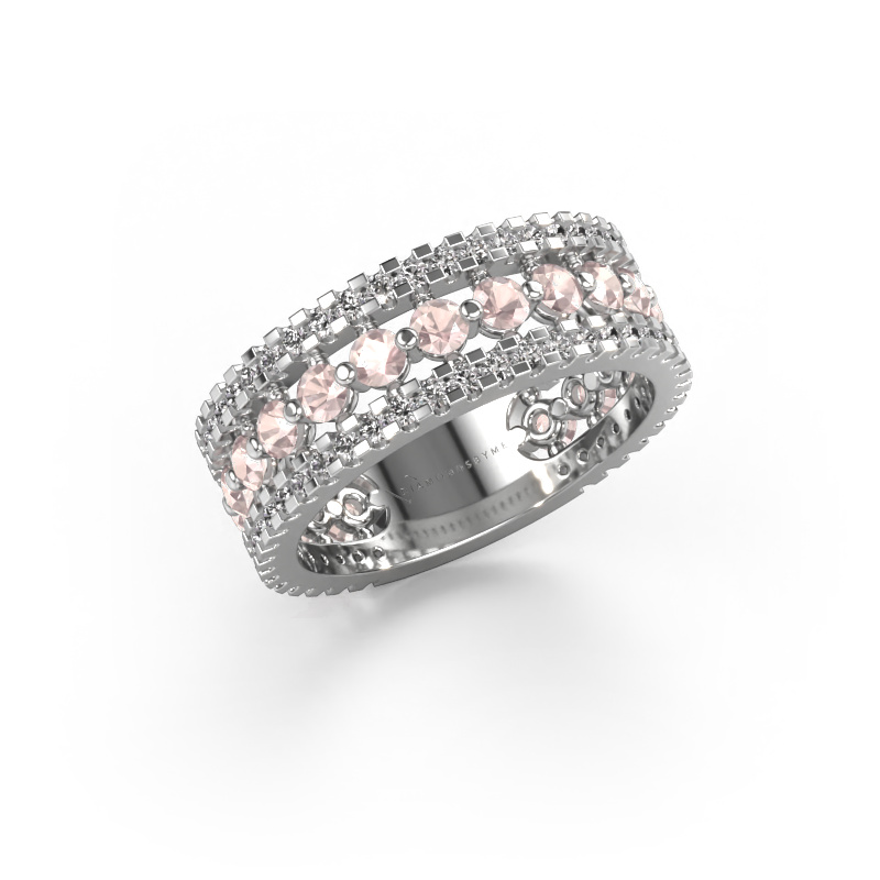 Image of Ring Elizbeth 2 585 white gold Morganite champagne 2.4 mm