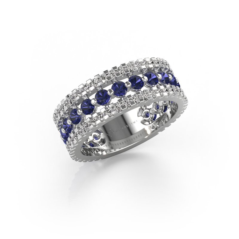 Image of Ring Elizbeth 2 585 white gold Sapphire 2.4 mm