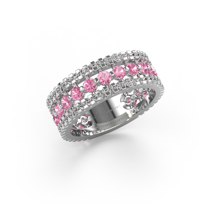 Bild von Ring Elizbeth 2 585 Weißgold Pink Saphir 2.4 mm