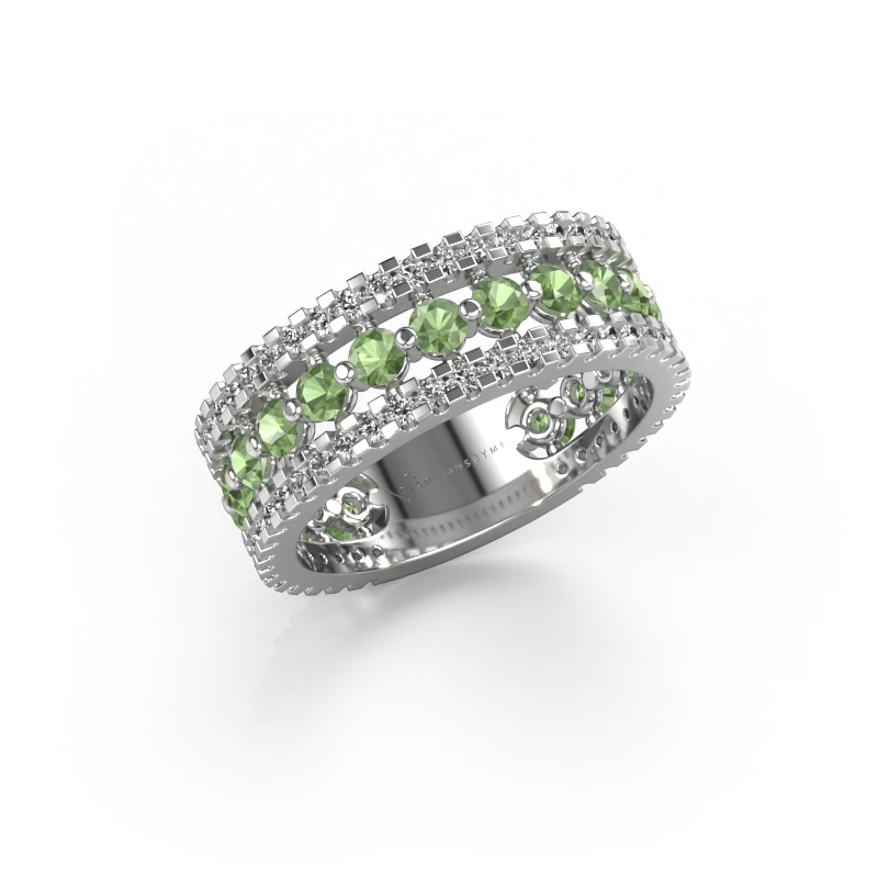Image of Ring Elizbeth 2 585 white gold Tourmaline green 2.4 mm
