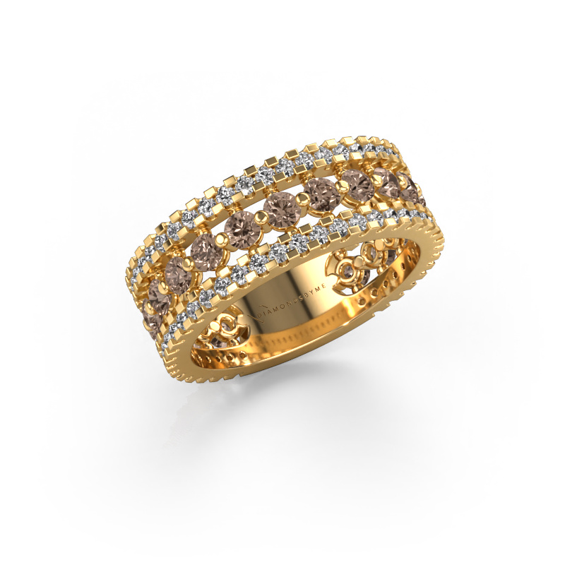 Image de Bague Elizbeth 2 585 or jaune Diamant brun 1.785 crt