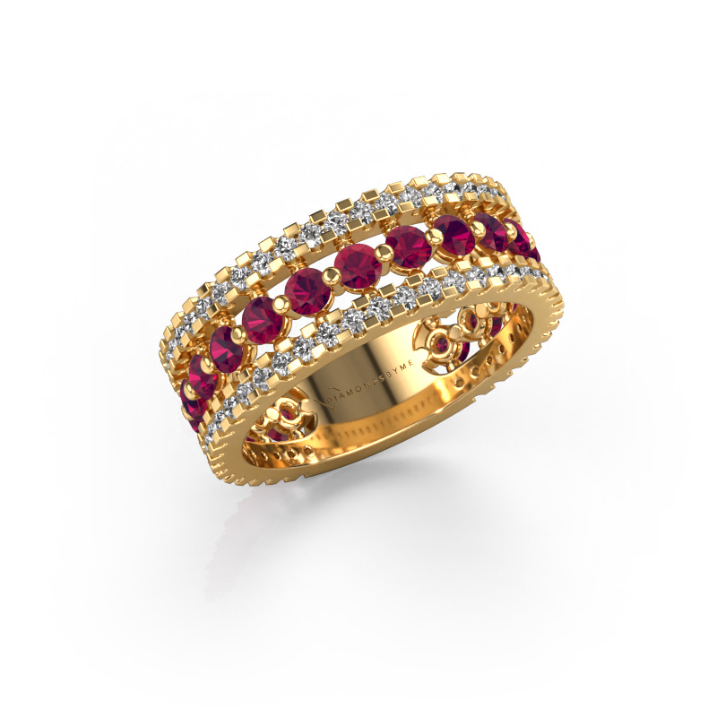 Image de Bague Elizbeth 2 585 or jaune Rhodolite 2.4 mm
