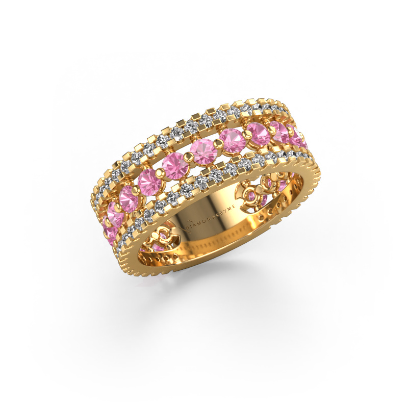 Image of Ring Elizbeth 2 585 gold Pink sapphire 2.4 mm