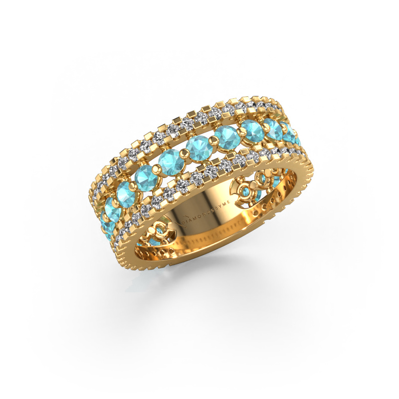 Image of Ring Elizbeth 2 585 gold Blue topaz 2.4 mm