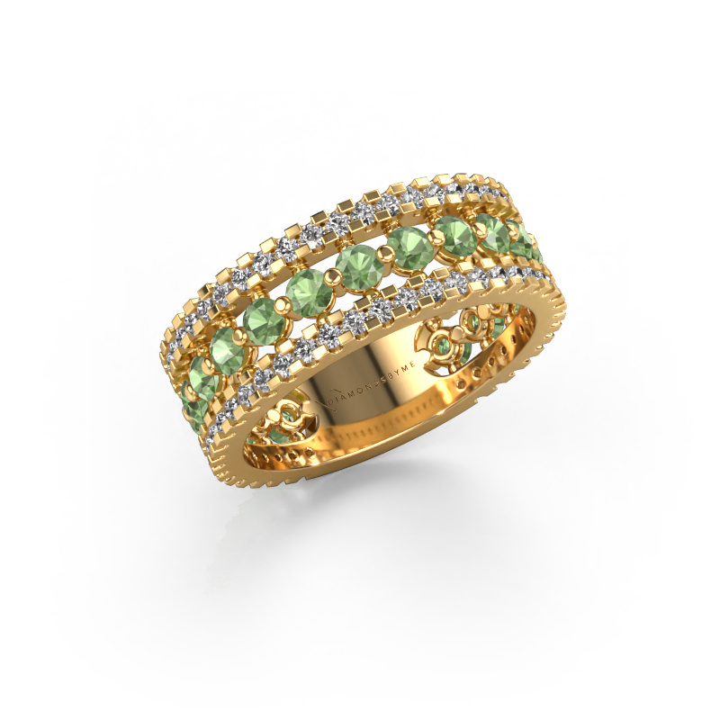 Image of Ring Elizbeth 2 585 gold Tourmaline green 2.4 mm