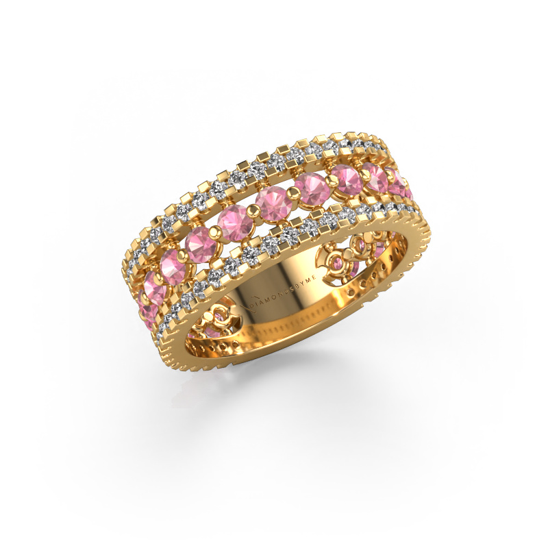 Image of Ring Elizbeth 2 585 gold Tourmaline pink 2.4 mm