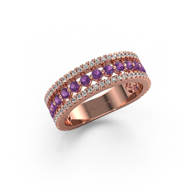 Bild von Ring Elizbeth 1 585 Roségold Amethyst 2 mm