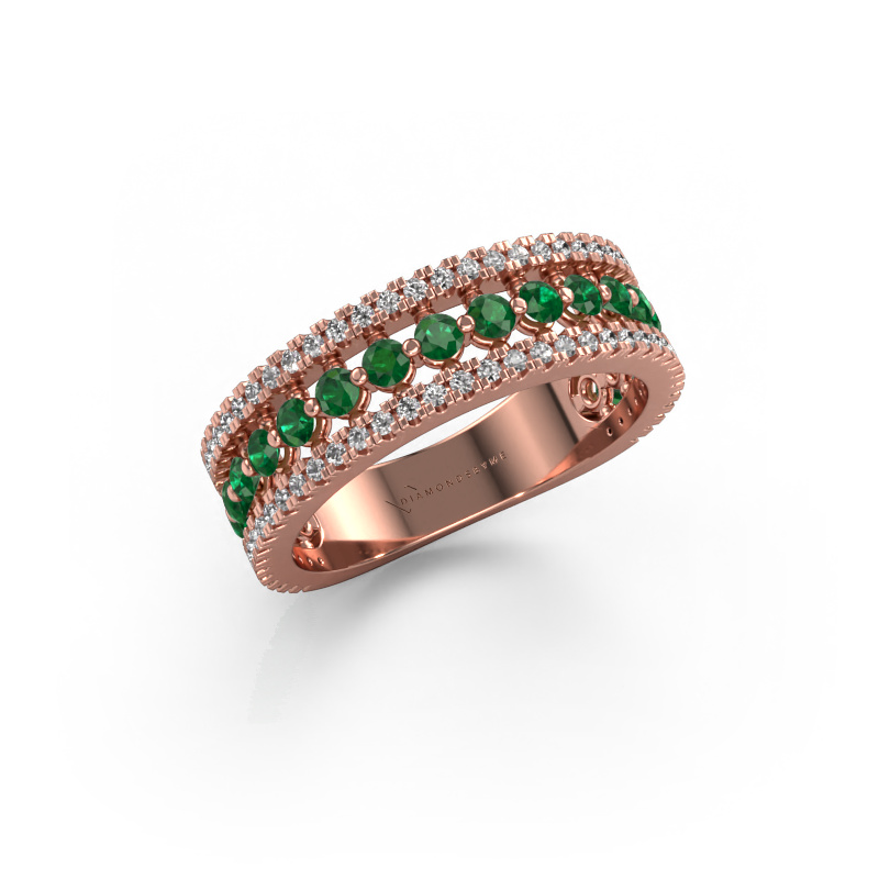 Image of Ring Elizbeth 1 585 rose gold Emerald 2 mm