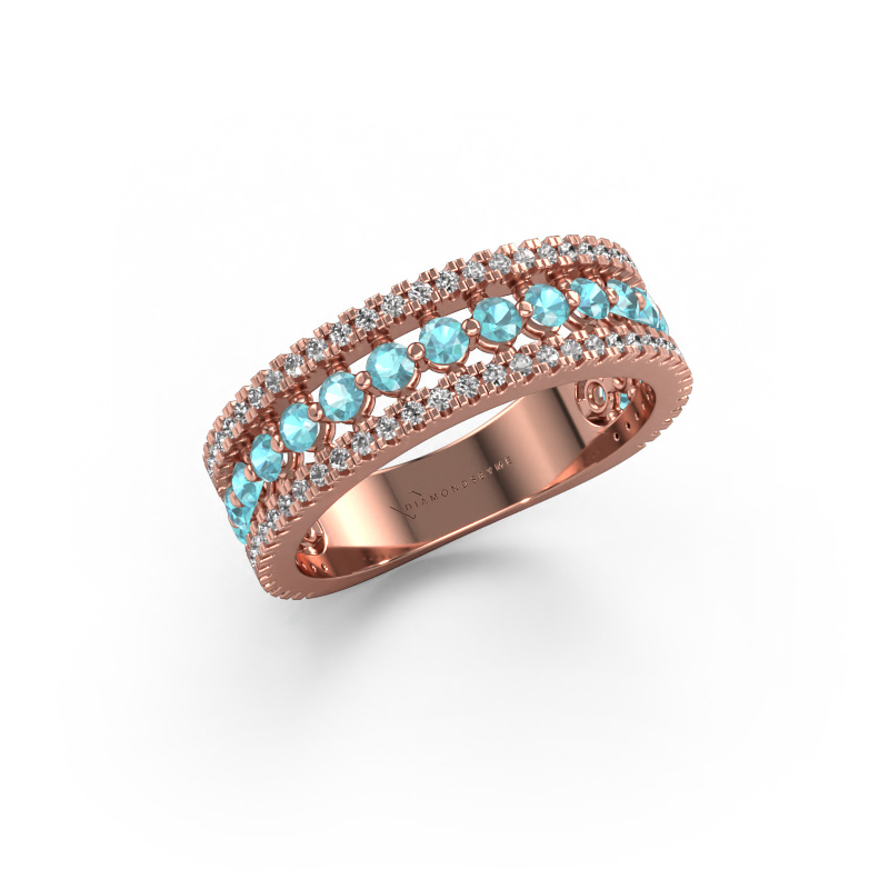 Image of Ring Elizbeth 1 585 rose gold Blue topaz 2 mm