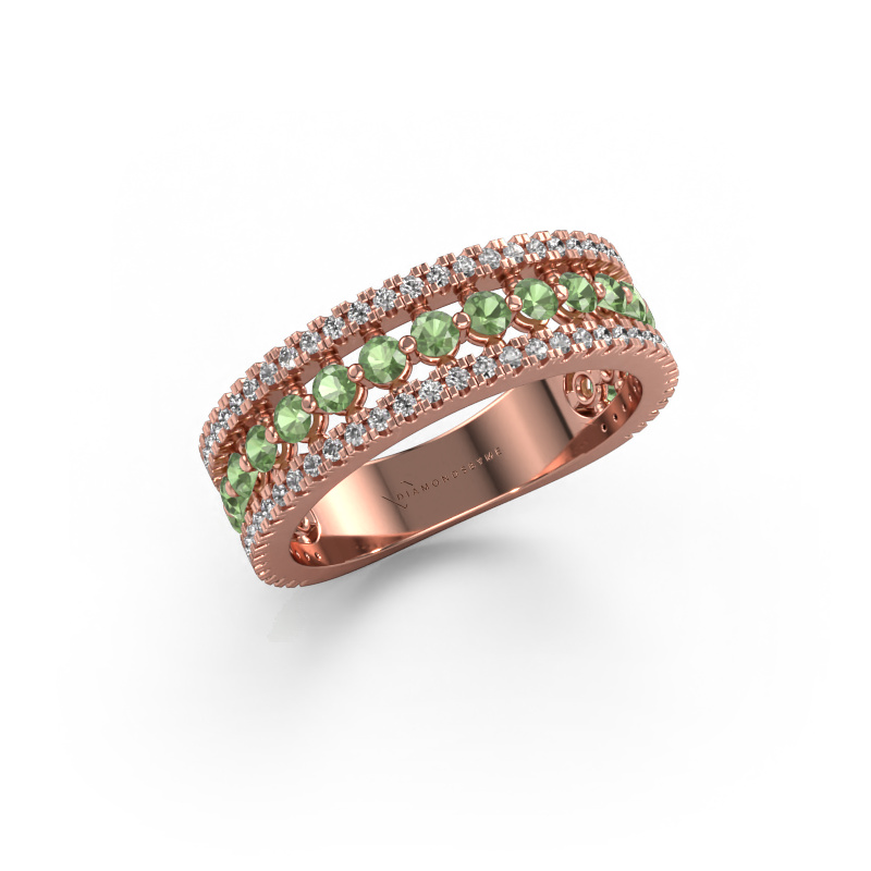 Image of Ring Elizbeth 1 585 rose gold Tourmaline green 2 mm