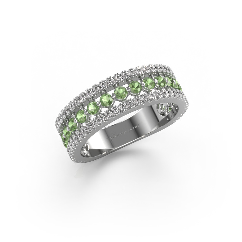 Image of Ring Elizbeth 1 585 white gold Tourmaline green 2 mm