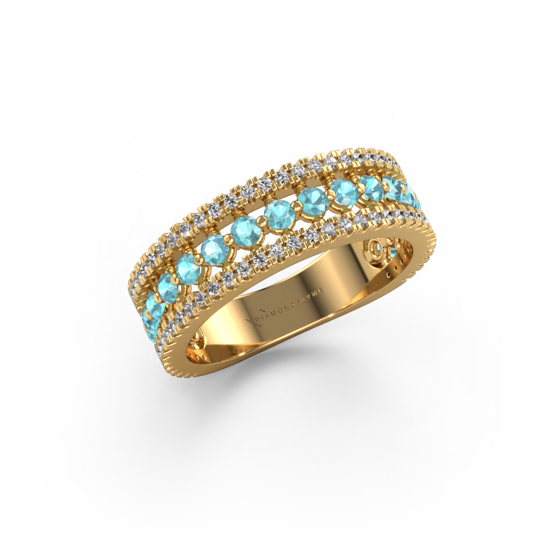 Bild von Ring Elizbeth 1 585 Gold Blau Topas 2 mm