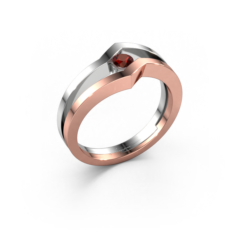 Image de Bague Elize 585 or rose Grenat 3.4 mm