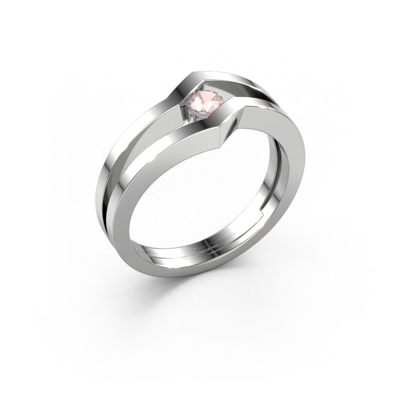 Image of Ring Elize 585 white gold Morganite champagne 3.4 mm