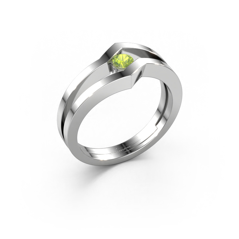 Image of Ring Elize 585 white gold Peridot 3.4 mm