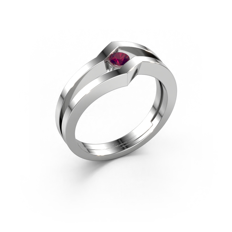 Image de Bague Elize 585 or blanc Rhodolite 3.4 mm
