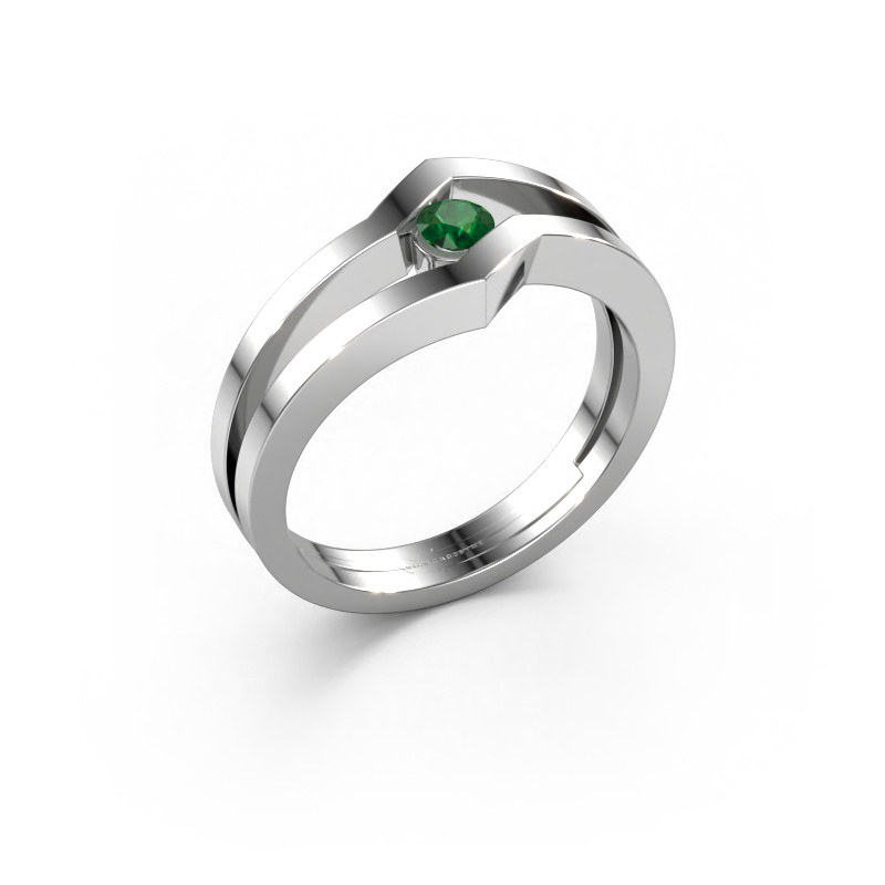 Image of Ring Elize 585 white gold Emerald 3.4 mm
