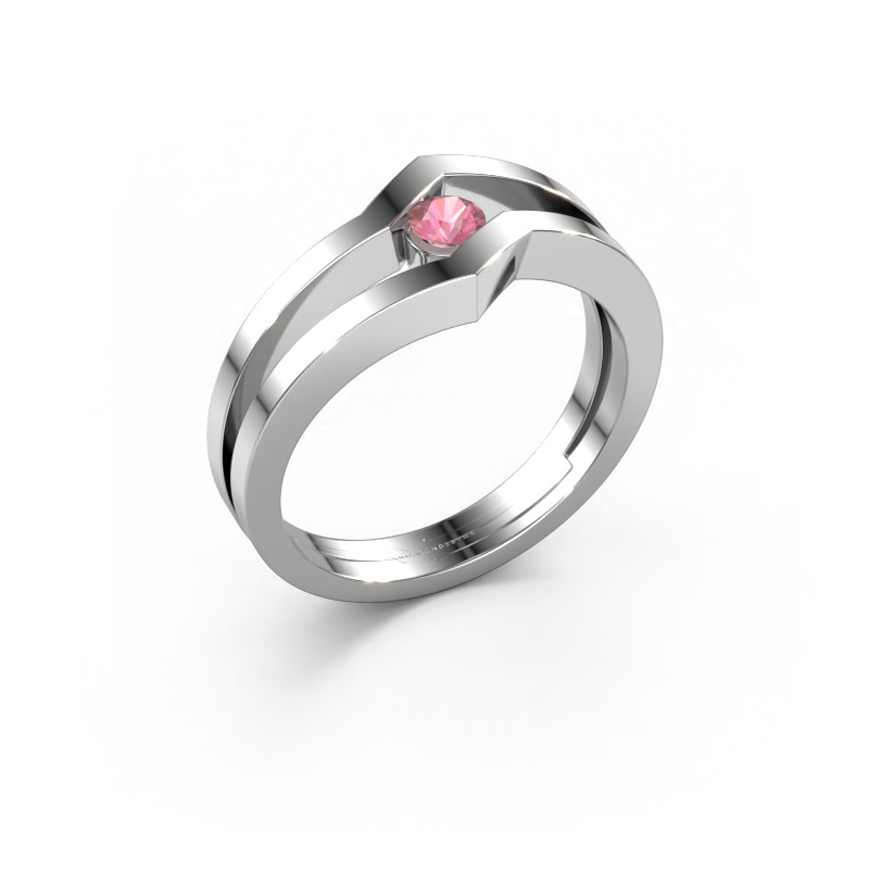 Image of Ring Elize 585 white gold Tourmaline pink 3.4 mm