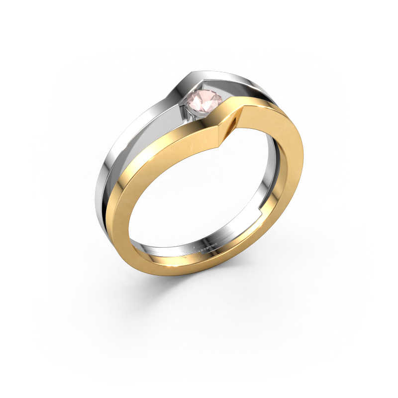 Image of Ring Elize 585 gold Morganite champagne 3.4 mm