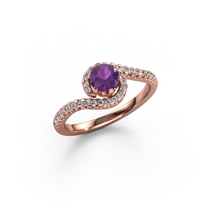 Image of Engagement ring Elli 585 rose gold Amethyst 5 mm