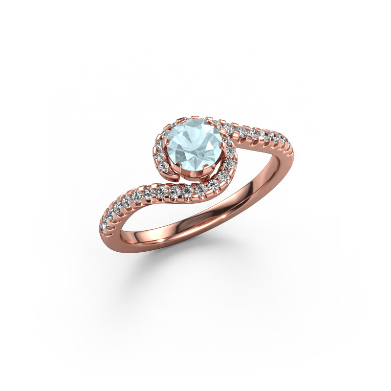 Bild von Verlobungsring Elli 585 Roségold Aquamarin 5 mm