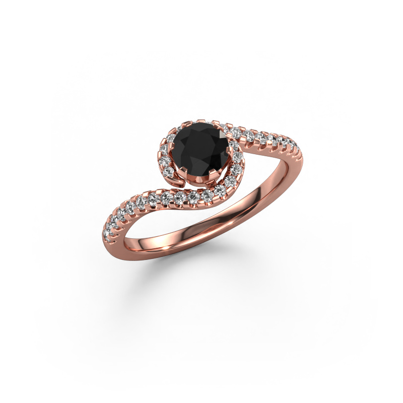 Bild von Verlobungsring Elli 585 Roségold Schwarz Diamant 0.852 crt