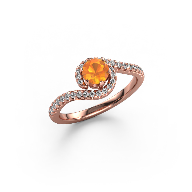 Bild von Verlobungsring Elli 585 Roségold Citrin 5 mm