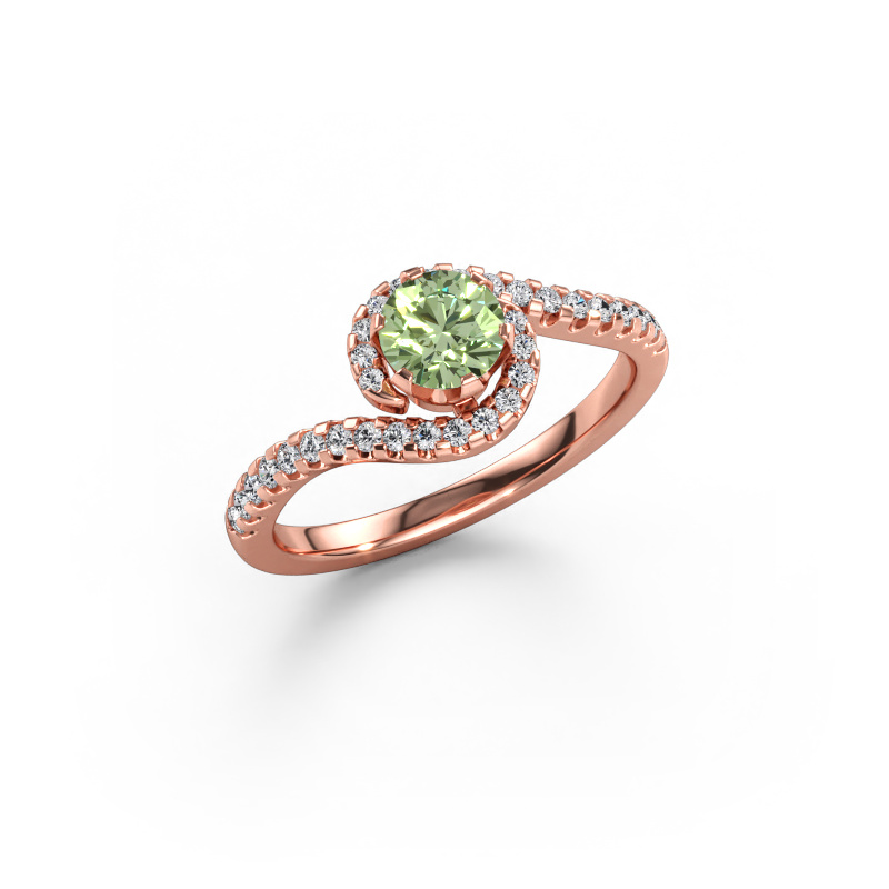 Immagine di Anello di fidanzamento Elli 585 oro rosa Diamante lab grown verde 5 mm