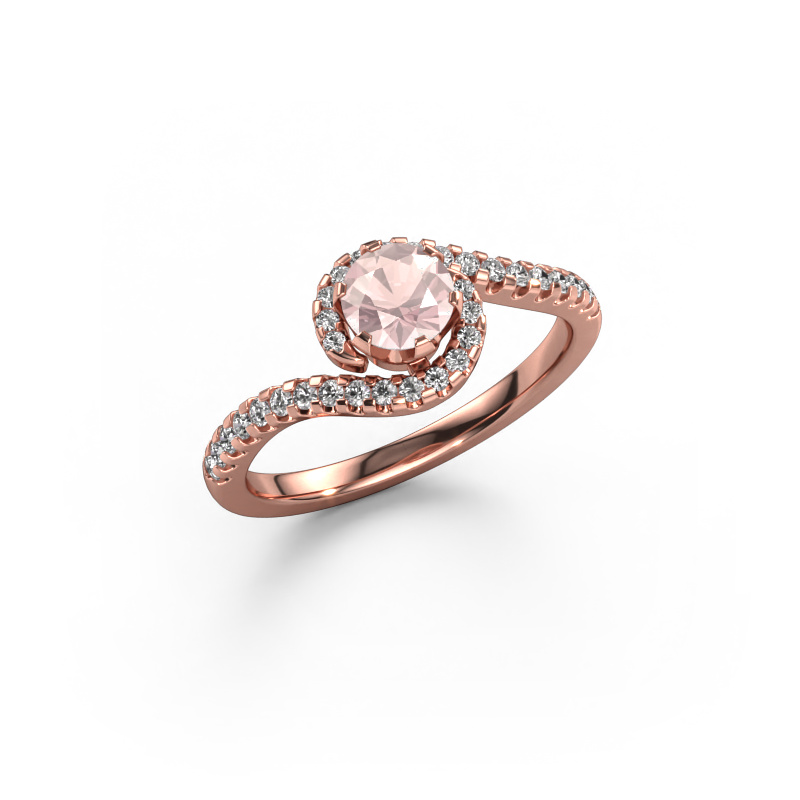 Image of Engagement ring Elli 585 rose gold Morganite champagne 5 mm