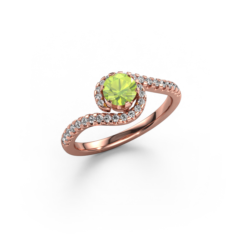 Image of Engagement ring Elli 585 rose gold Peridot 5 mm