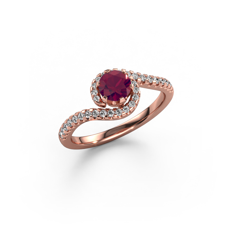 Bild von Verlobungsring Elli 585 Roségold Rhodolit 5 mm