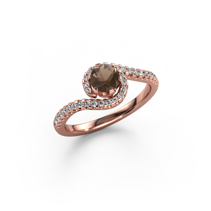 Image of Engagement ring Elli 585 rose gold Smokey quartz 5 mm