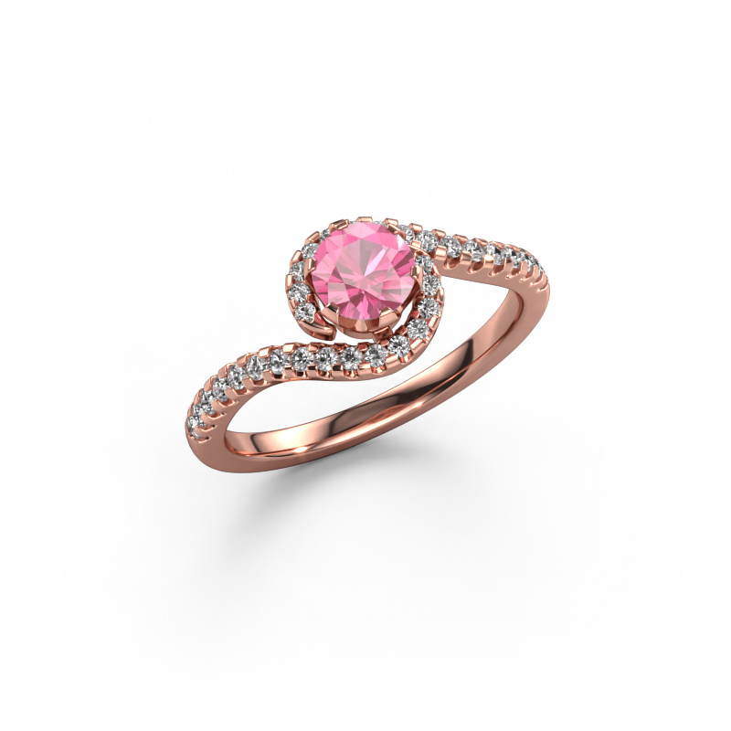 Bild von Verlobungsring Elli 585 Roségold Pink Saphir 5 mm