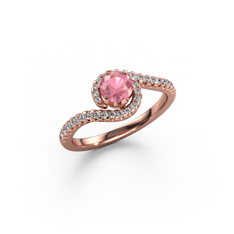 Afbeelding van Verlovingsring Elli 585 rosé goud Toermalijn pink 5 mm