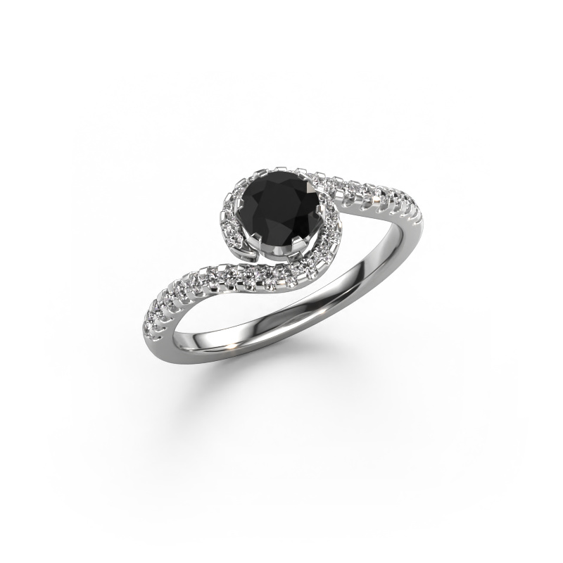 Image of Engagement ring Elli 585 white gold Black diamond 0.852 crt