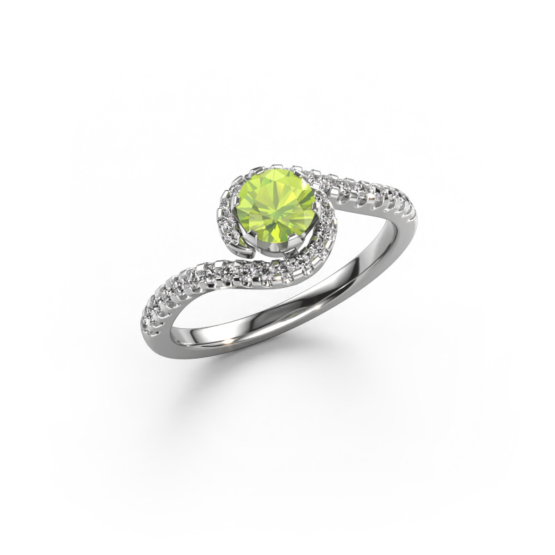 Image of Engagement ring Elli 585 white gold Peridot 5 mm