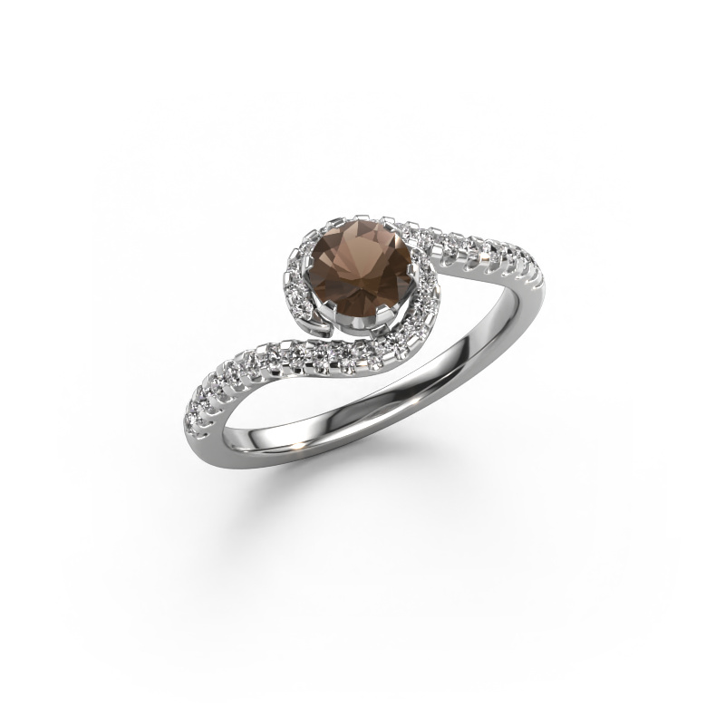 Image of Engagement ring Elli 950 platinum Smokey quartz 5 mm