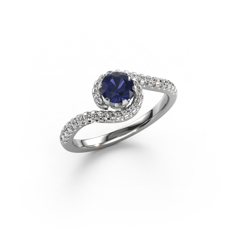 Image of Engagement ring Elli 585 white gold Sapphire 5 mm