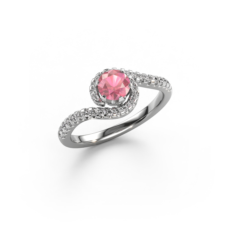 Image of Engagement ring Elli 950 platinum Tourmaline pink 5 mm